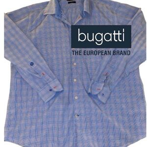 ♥️ Bugatti Men's Casual Blue Dress Shirt